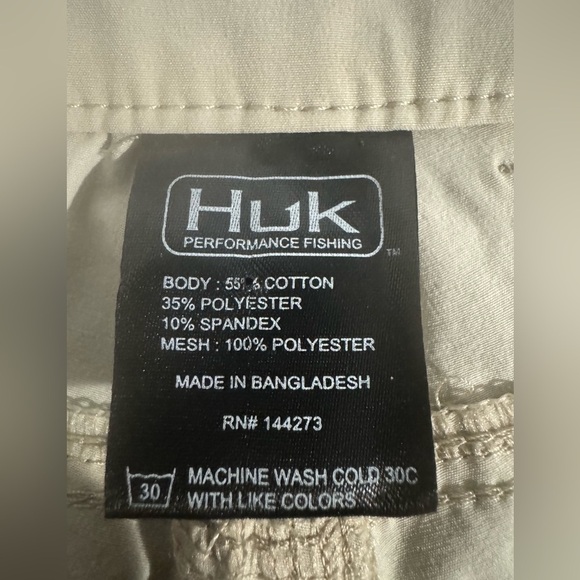 HUK NEXT LEVEL FISHING SHORT Khaki Women’s Size Large Stretch NEW - Picture 10 of 12